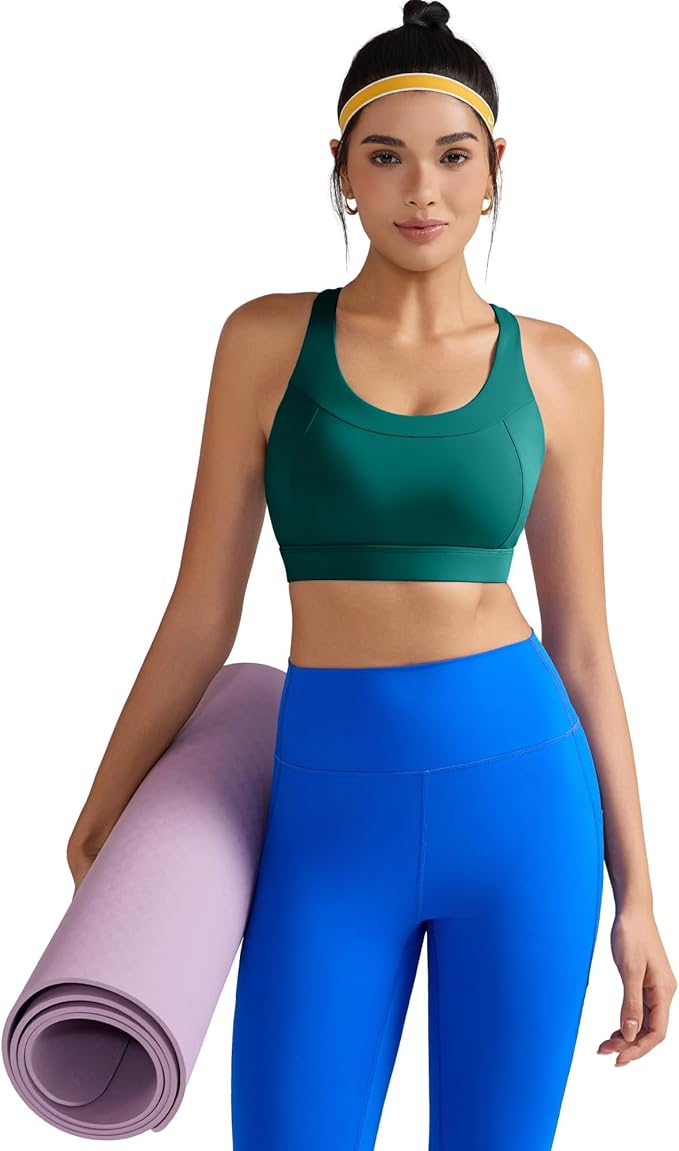RUNNING GIRL Sports Bra for Women,Adjustable Straps Supportive High Impact Sports Bras for Women with Sewn in Pads