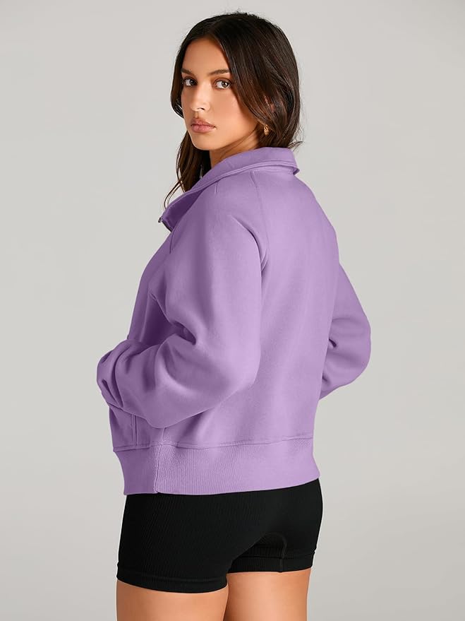 AUTOMET Womens Sweatshirts Half Zip Cropped Pullover Fleece Quarter Zipper Hoodies 2026 Fall Fashion Outfits Clothes