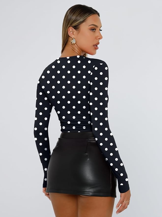 Trendy Queen Womens Long Sleeve T Shirts Fall Fashion 2026 Basic Crop Tops Going Out Outfits Y2k Clothes