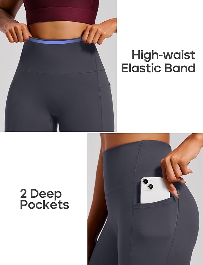 Heathyoga Scrunch Butt Lifting Leggings with Pockets for Women Tummy Control Compression Leggings No Front Seam Yoga Pants