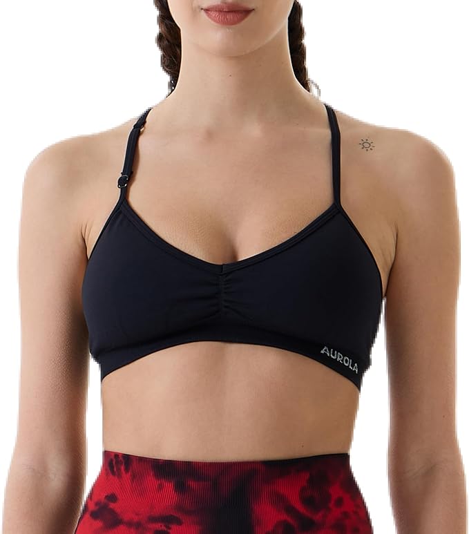 AUROLA Mercury Workout Sports Bras Women Athletic Removable Padded Backless Strapy Minimal Crop Top