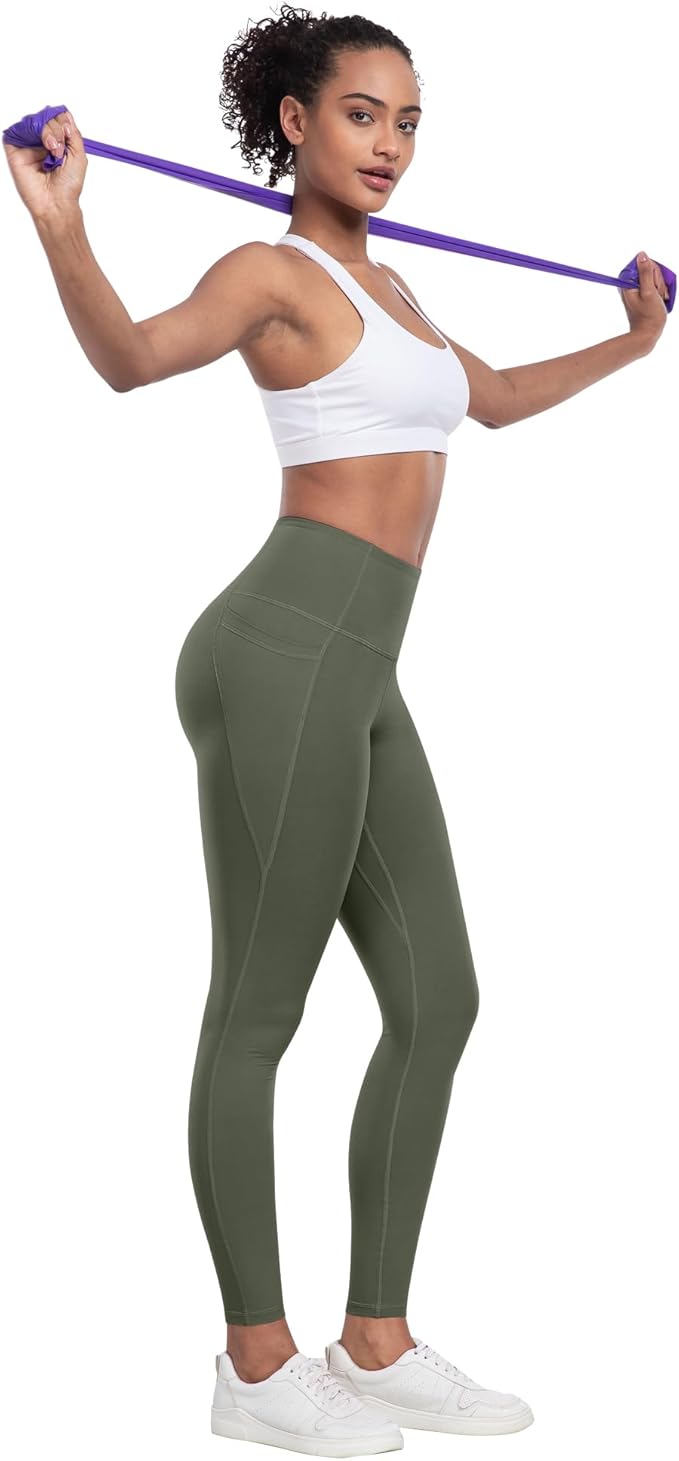 LZYVOO Leggings with Pockets for Women, 6 Packs Soft High Waisted Tummy Control Workout Yoga Pants