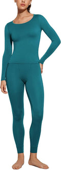 CRZ YOGA Soft Thermal Underwear Sets for Women Lightweight Long Johns Base Layer Pajamas Warm Top Bottom