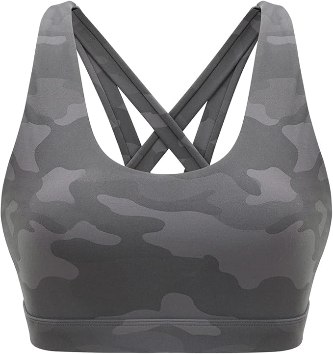 RUNNING GIRL Sports Bras for Women,Padded Strappy Sports Bras Criss-Cross Back Medium Support Sports Bras with Removable Cups