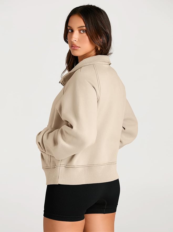 AUTOMET Womens Sweatshirts Half Zip Cropped Pullover Fleece Quarter Zipper Hoodies 2026 Fall Fashion Outfits Clothes