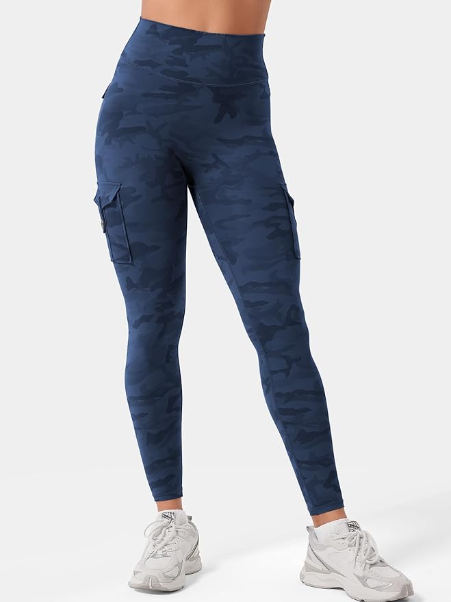 YEOREO CoreFlex Workout Cargo Leggings with Pockets for Women Hidden Scrunch Butt Lifting Leggings Gym Yoga Pants