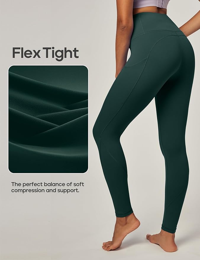 IUGA Leggings with Pockets for Women High Waisted Yoga Pants Women Tummy Control Workout Compression Running Leggings