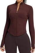 Women BBL Jacket Full Zip UP Workout Athletic Cropped Jacket wIth Thumb Holes Running Yoga Sportswear