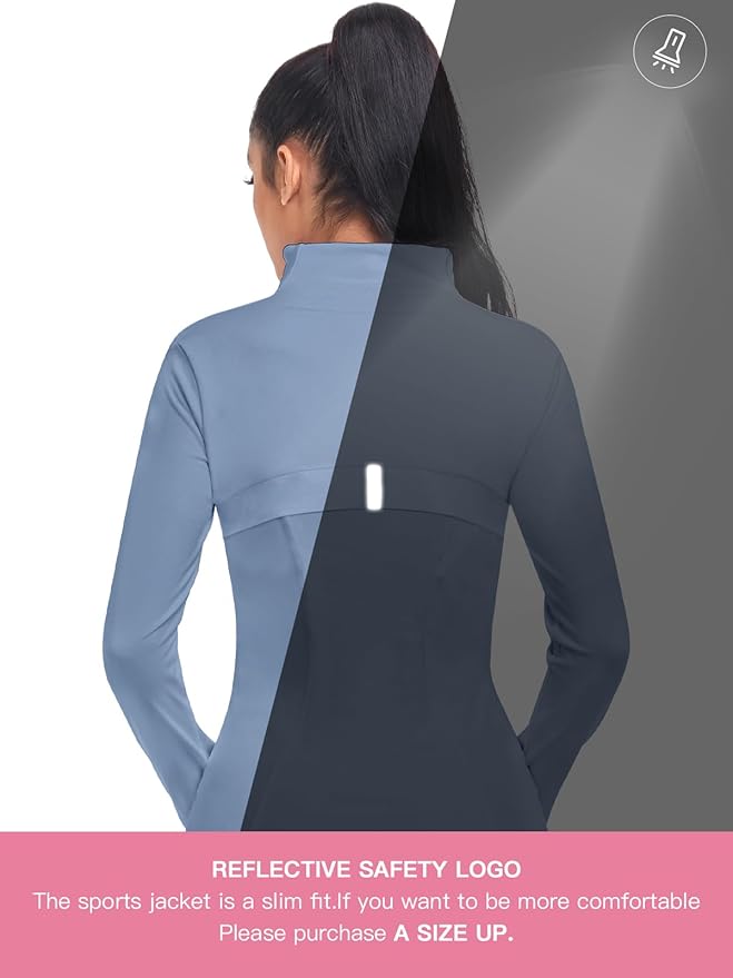 VUTRU Women's Workout Yoga Jacket Full Zip Running Athletic Track Jacket