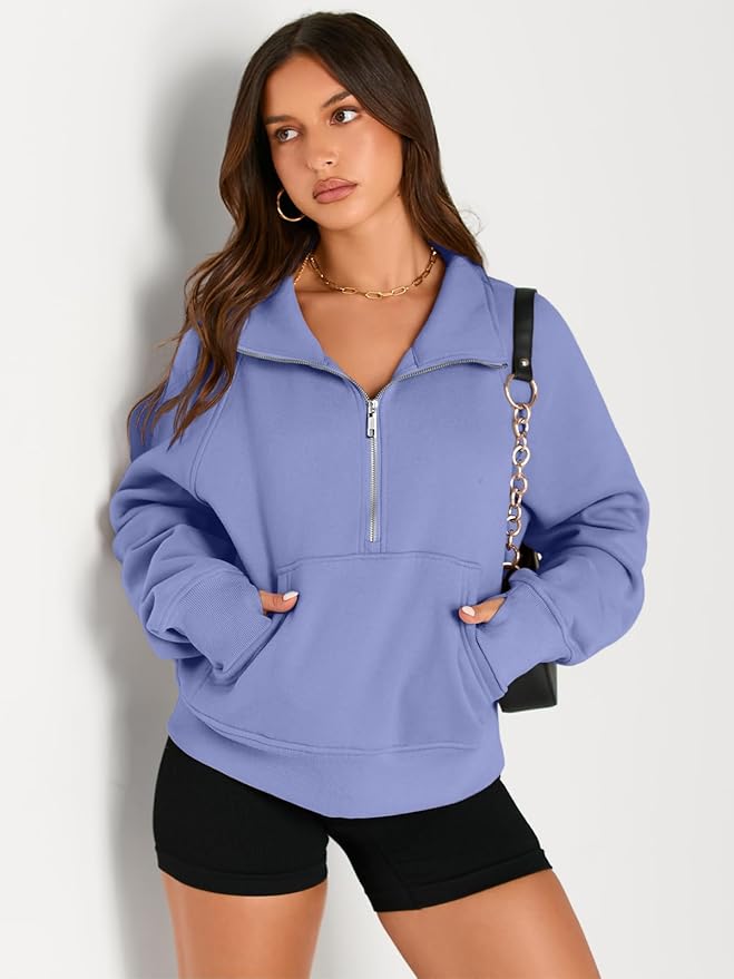 AUTOMET Womens Sweatshirts Half Zip Cropped Pullover Fleece Quarter Zipper Hoodies 2026 Fall Fashion Outfits Clothes