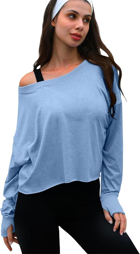 UNIANKIYA Open Back Workout Tops for Women Long Sleeve Cropped Athletic Clothes Gym Running Yoga Low Impact Sports T Shirts