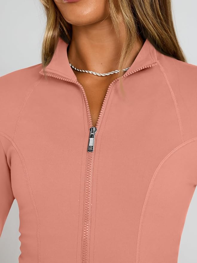 Trendy Queen Womens Lightweight Zip Up Jackets 2026 Athletic Workout Hoodies Spring Shirt Fitted Gym Clothes with Pocket