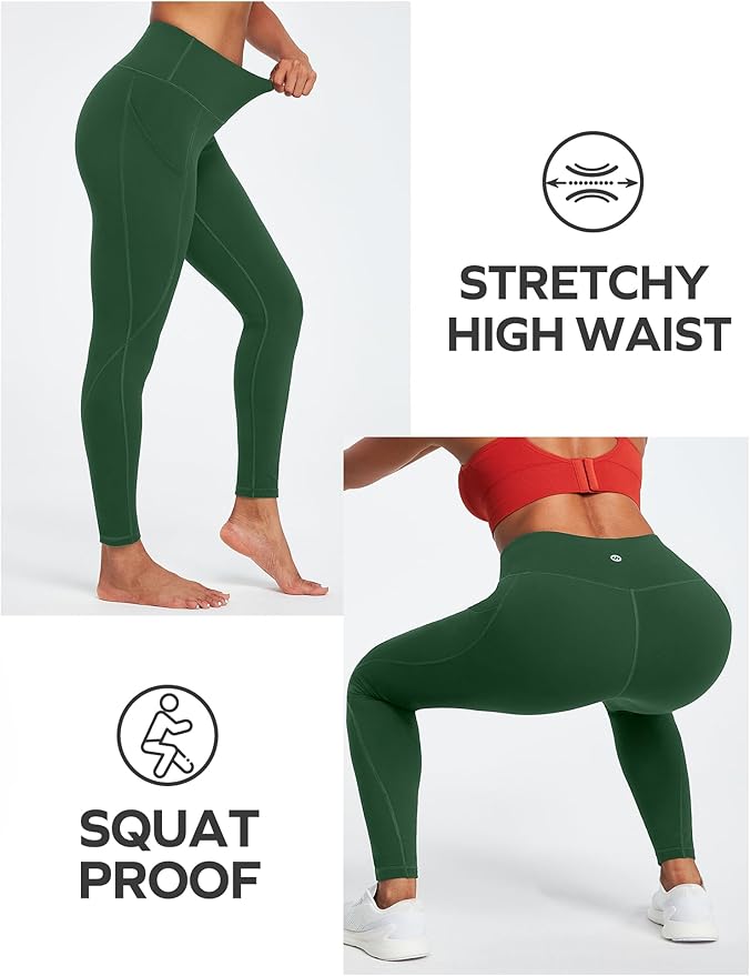 Ewedoos Leggings with Pockets for Women High Waisted Athletic Workout Compression Leggings Tummy Control Yoga Pants Women