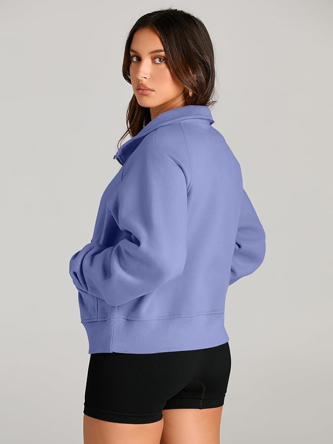 AUTOMET Womens Sweatshirts Half Zip Cropped Pullover Fleece Quarter Zipper Hoodies 2026 Fall Fashion Outfits Clothes