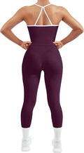 SUUKSESS Women 2 Piece Workout Sets Compression Tummy Control Leggings with Pockets Halter Built in Bra Tank Tops