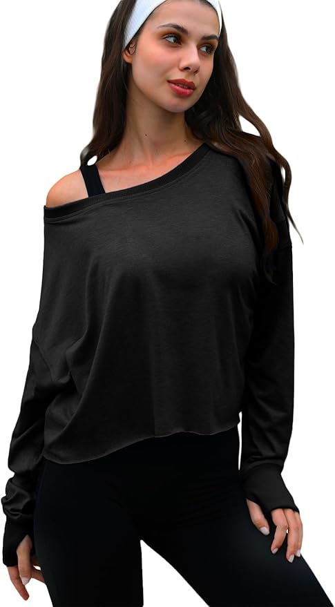 UNIANKIYA Open Back Workout Tops for Women Long Sleeve Cropped Athletic Clothes Gym Running Yoga Low Impact Sports T Shirts