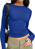 Trendy Queen Womens Long Sleeve T Shirts Fall Fashion 2026 Basic Crop Tops Going Out Outfits Y2k Clothes