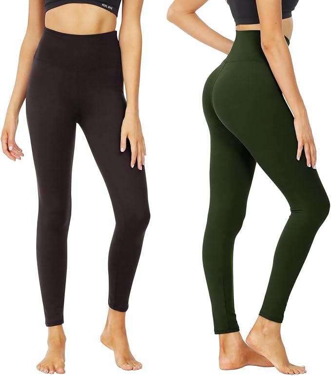 High Waisted Leggings for Women - Soft Athletic Tummy Control Yoga Pants for Cycling Dance Tights