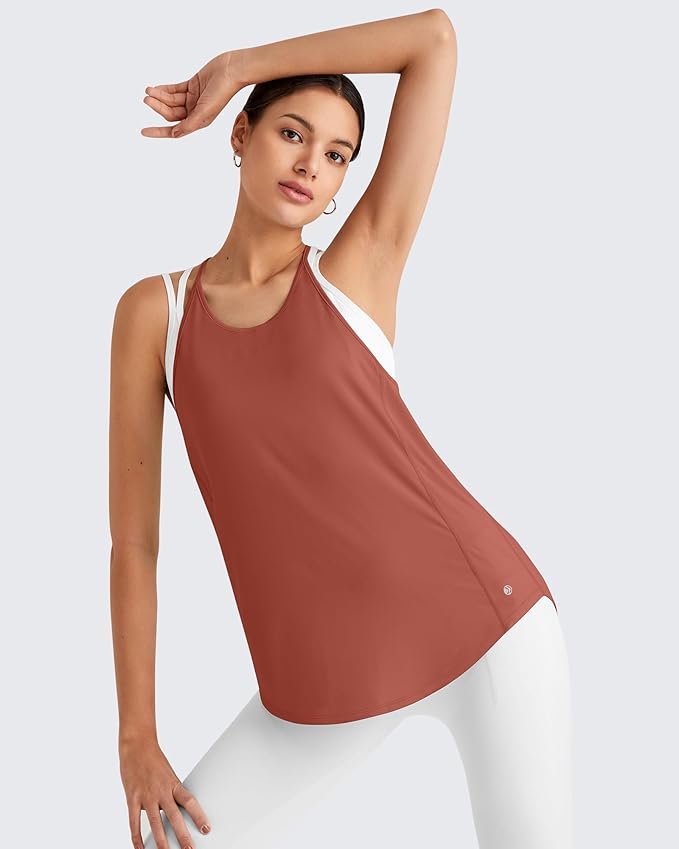 G4Free Workout Athletic Tank Tops for Women Racerback Lightweight Gym Pilates Y-Back Loose Fit Running Tanks Top