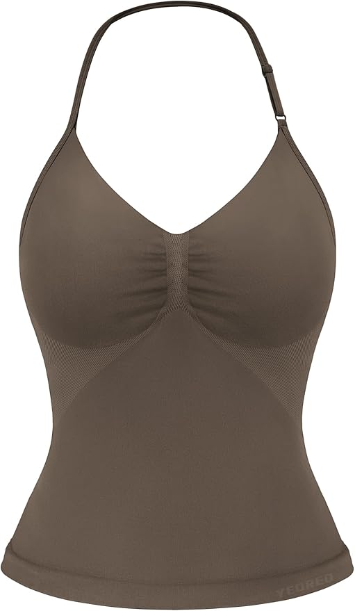 YEOREO SoftHue Impact Longline Strappy Top Women's Halter Workout Tank Tops Backless Gym Longline with Adjustable Strap