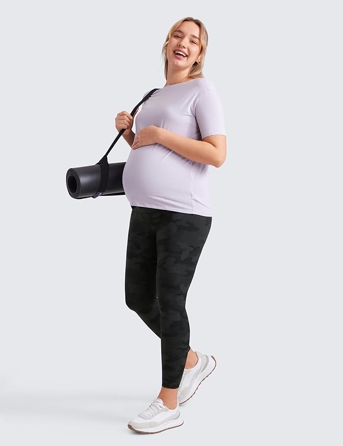 CRZ YOGA Butterluxe Maternity Leggings 25" - Over The Belly Buttery Soft Workout Activewear Yoga Womens Pregnancy Pants