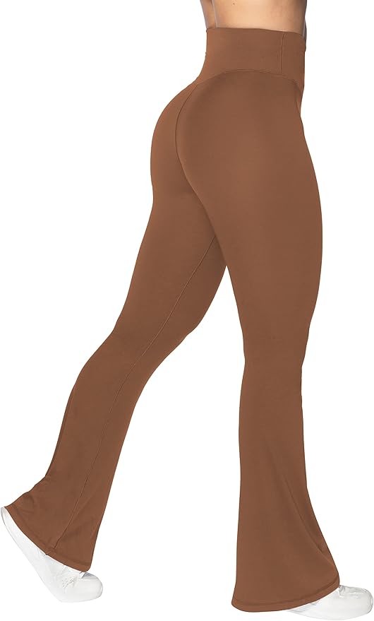 Sunzel Flare Leggings, Crossover Yoga Pants with Tummy Control, High-Waisted and Wide Leg