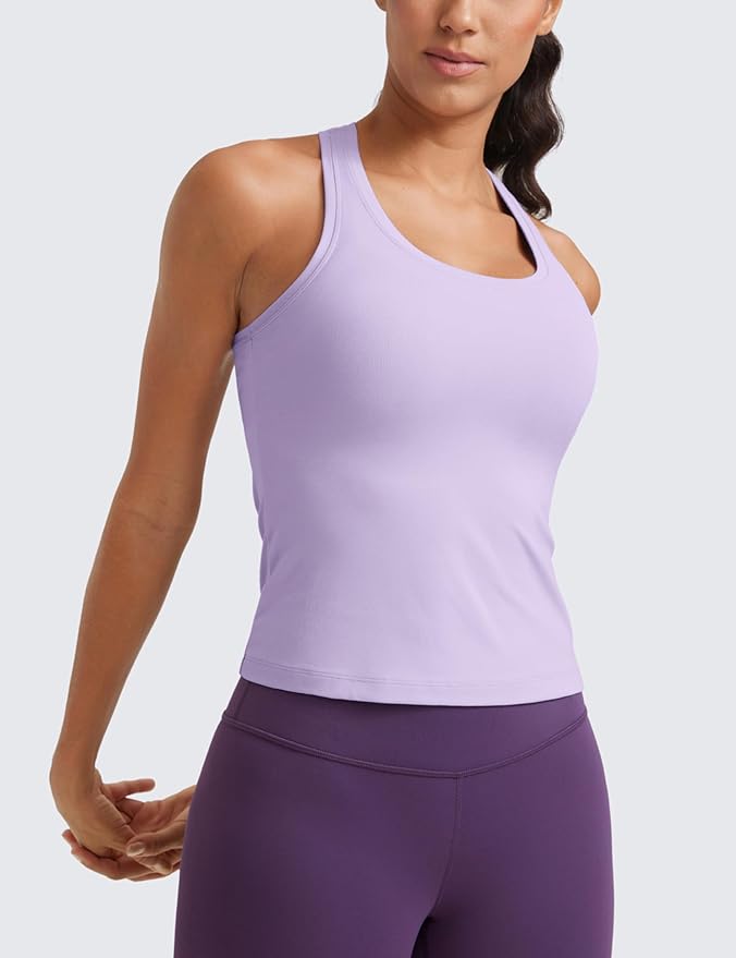 CRZ YOGA Butterluxe Racerback Tank Tops for Women - Yoga Workout Casual Gym Athletic Camisole Tight Sleeveless Shirts