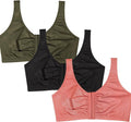 Fruit of the Loom Women's 96014PK Comfort Cotton Blend Front Close Sports Bra 2 Pack