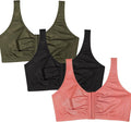 Fruit of the Loom Women's 96014PK Comfort Cotton Blend Front Close Sports Bra 2 Pack