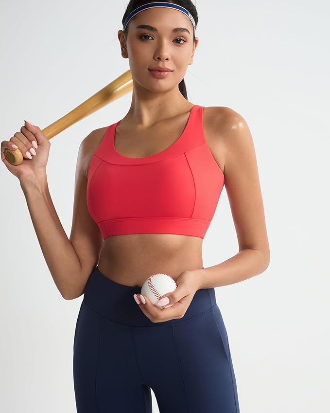 RUNNING GIRL Sports Bra for Women,Adjustable Straps Supportive High Impact Sports Bras for Women with Sewn in Pads