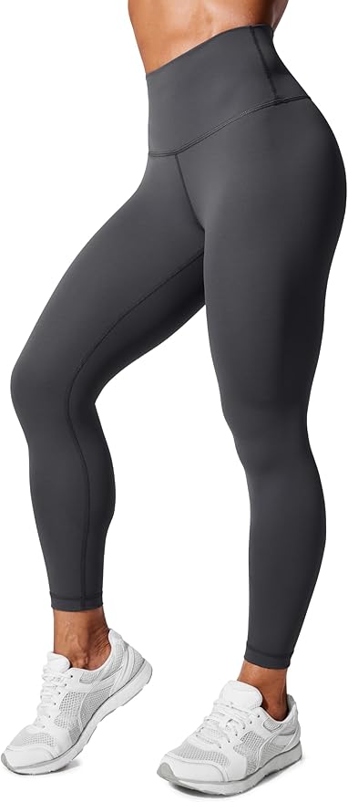 CRZ YOGA Women's Hugged Feeling Compression Leggings 25 Inches - Thick High Waisted Tummy Control Workout Pants Tights
