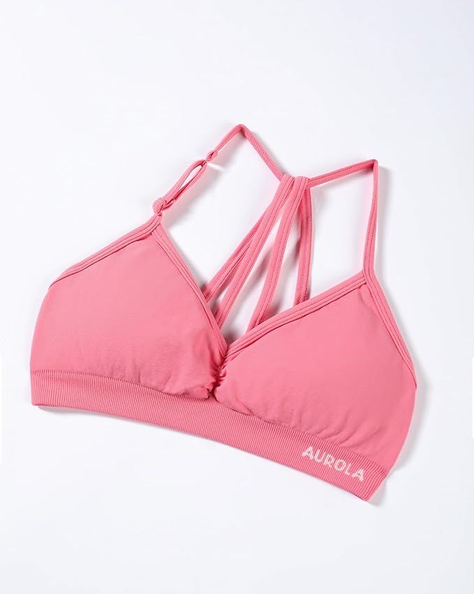 AUROLA Mercury Workout Sports Bras Women Athletic Removable Padded Backless Strapy Minimal Crop Top
