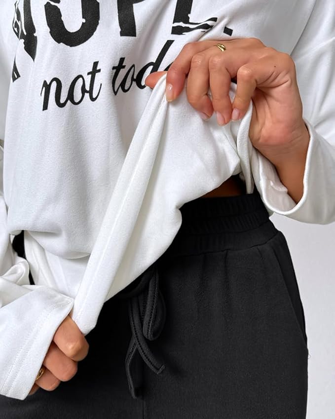 CHICME Women Tracksuit Fall 2 piece Outfits Off The Shoulder Long Sleeve Tops and Pants Set Travel Outfits
