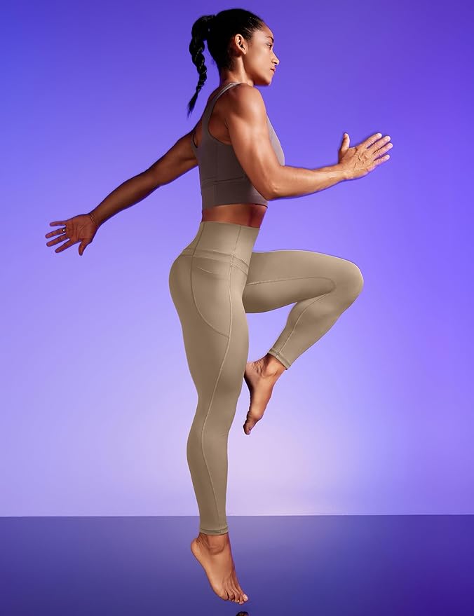 IUGA Compression Leggings with Pockets for Women Tummy Control Leggings No Front Seam Workout High Waist Yoga Pants