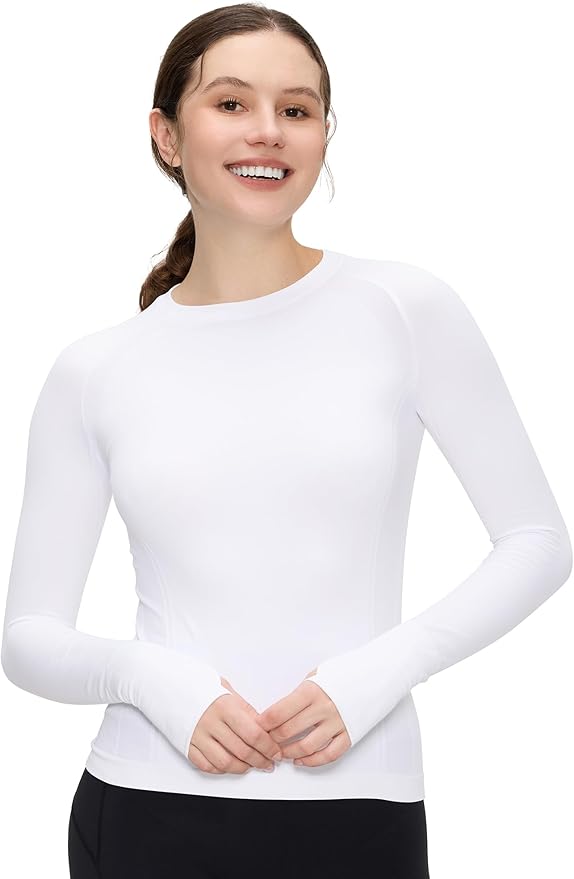 Long Sleeve Workout Tops for Women, Compression Shirt, Sports Running Shirt Breathable Athletic Top Slim Fit