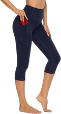 Stelle Women's Capri Yoga Pants with Pockets Essential High Waisted Leggings for Workout