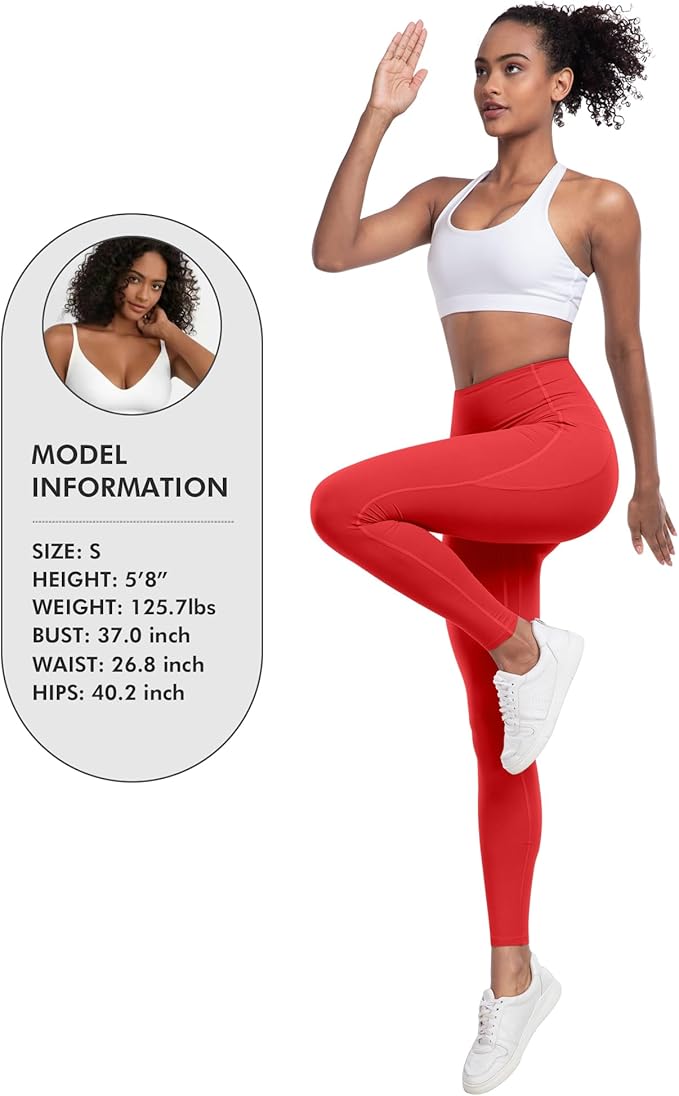 LZYVOO Leggings with Pockets for Women, 6 Packs Soft High Waisted Tummy Control Workout Yoga Pants