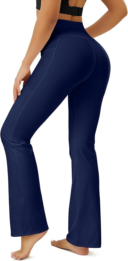 FOHOFO Yoga Pants Women, Flare Leggings for Women with Pockets Crossover High Waisted Bootcut Yoga Pants