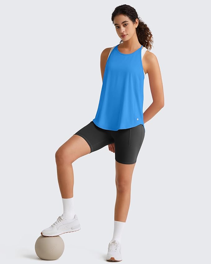 G4Free Workout Athletic Tank Tops for Women Racerback Lightweight Gym Pilates Y-Back Loose Fit Running Tanks Top