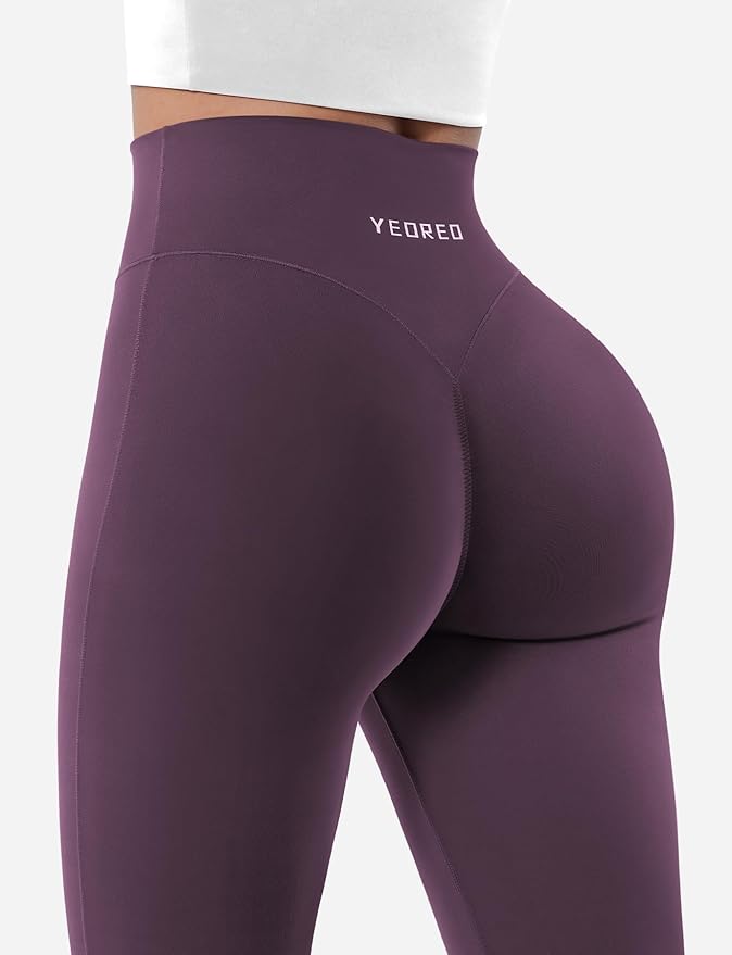 YEOREO Women's Mini Flared Workout High Waist No Front Seam Yoga Legging Pants