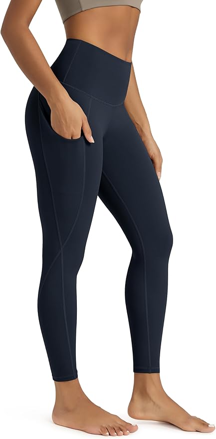 ODODOS Women's High Waisted Yoga Leggings with Pockets, Tummy Control Non See Through Workout Athletic Running Yoga Pants