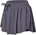 Wsirmet Flowy Shorts for Women Butterfly Shorts 2 in 1 Athletic Workout Gym Biker Running Shorts with Pockets