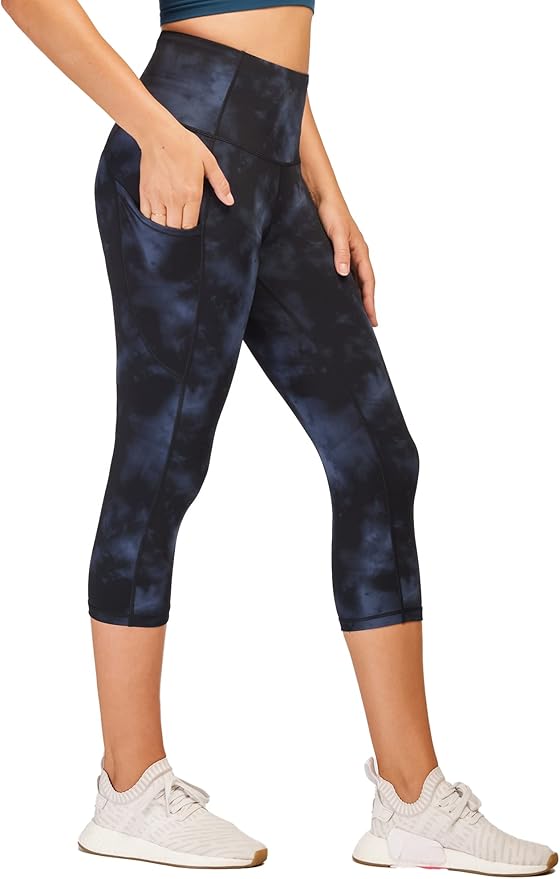 Stelle Women's Capri Yoga Pants with Pockets Essential High Waisted Leggings for Workout