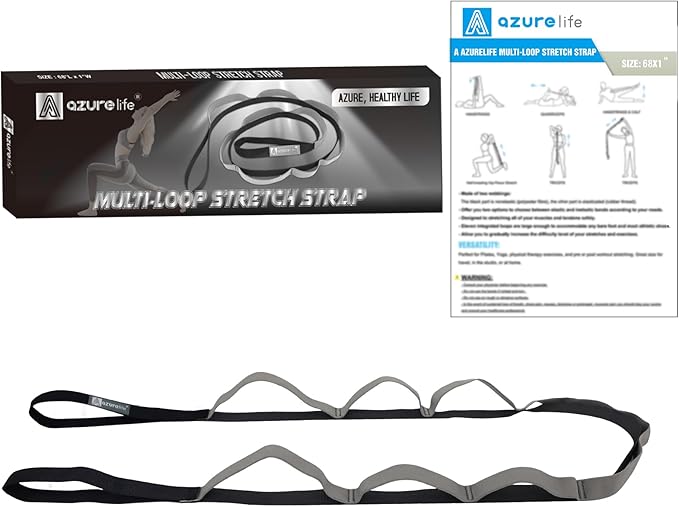 Premium Durable Stretch Straps with Loops, Stretching Strap for Physical Therapy, Multi-Loop Yoga Strap Fitness Exercise Strap for Yoga, Pilates, Dance, Flexibility&Exercise