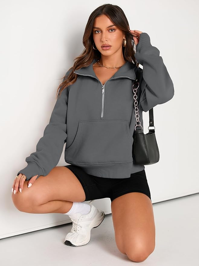 AUTOMET Womens Sweatshirts Half Zip Cropped Pullover Fleece Quarter Zipper Hoodies 2026 Fall Fashion Outfits Clothes