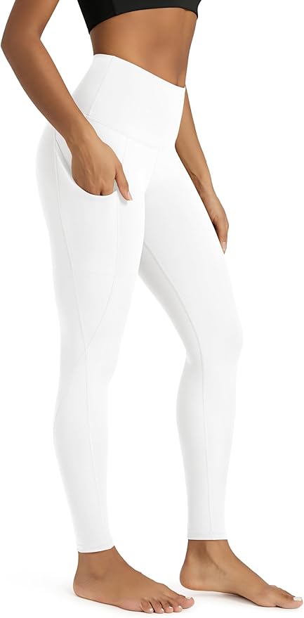 ODODOS Women's High Waisted Yoga Leggings with Pockets, Tummy Control Non See Through Workout Athletic Running Yoga Pants