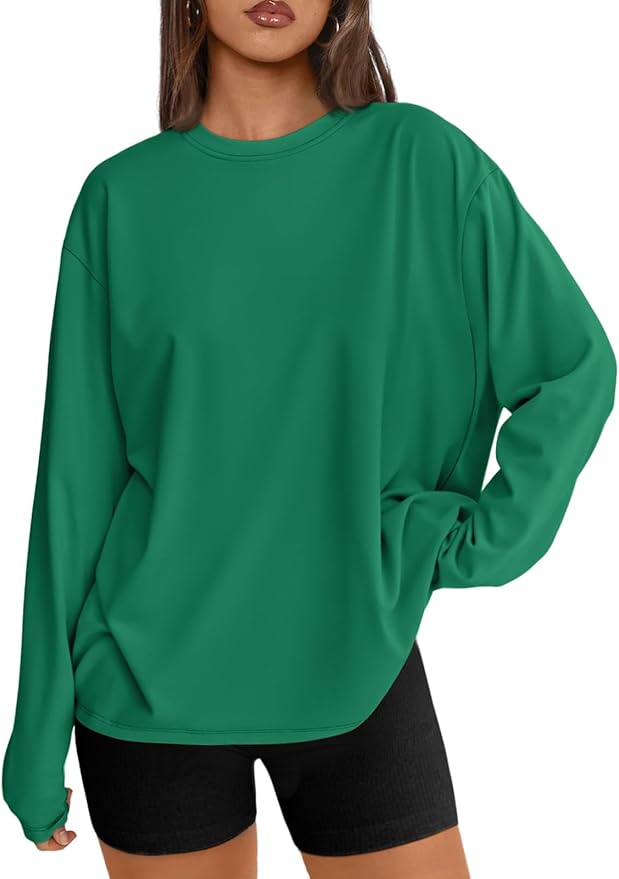 Trendy Queen Womens Spring Tops Oversized Long Sleeve T Shirts 2026 Basic Tee Fall Casual Workout Y2K Clothes