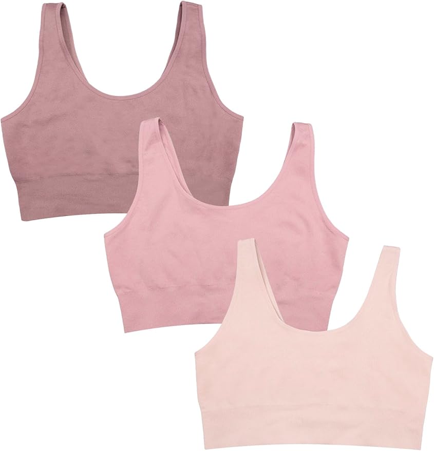 Fruit of the Loom Women's 3-Pack Seamless Full-Coverage Back Smoothing Wireless Bra