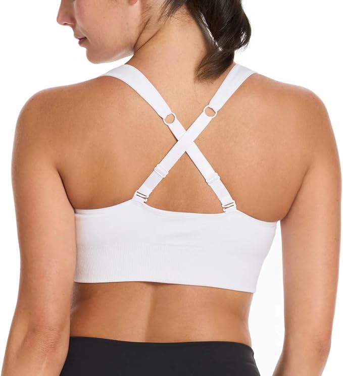 PUMA Sports Bra for Women Lightweight, Seamless Bras with Stretch Fit, 2-Pack