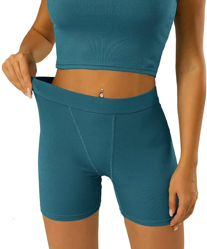 LICOBOD Casual Workout Sets 2 Piece Outfits for Women Ribbed Crop Tank Top High Waist Yoga Leggings Lounge Wear Tracksuit